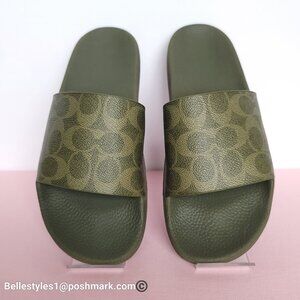 COACH Udele Sport Slide In Signature Canvas - Women's Size 8B- Olive Color ⭐